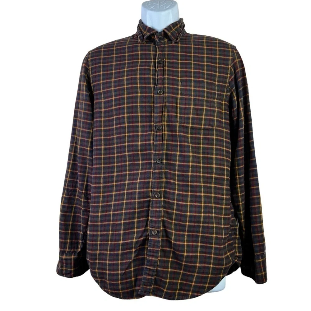 J.Crew Men’s Casual Shirt Button Down Plaid Brown Size S